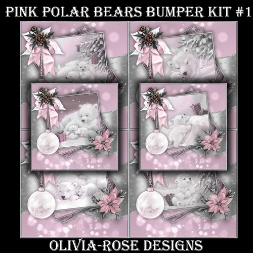 Pink Polar Bears Bumper Kit #1    