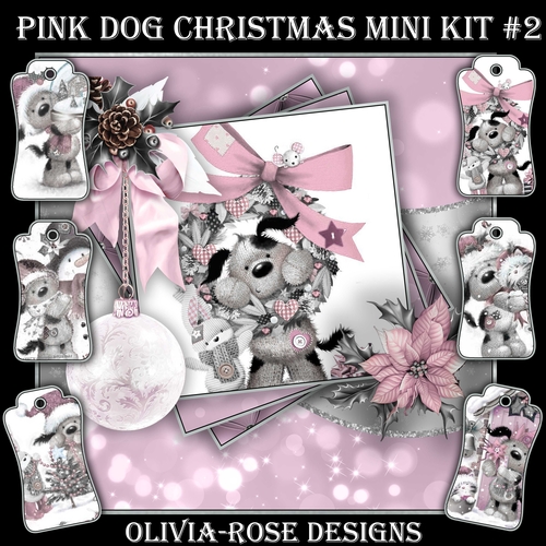 Pink Dog Christmas Mini Kit #2    