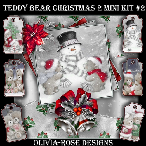 Teddy Bear Christmas 2 Mini Kit #2   