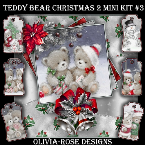 Teddy Bear Christmas 2 Mini Kit #3   