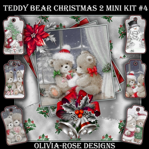 Teddy Bear Christmas 2 Mini Kit #4   