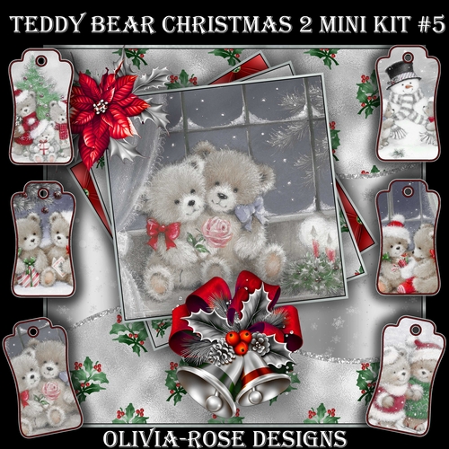 Teddy Bear Christmas 2 Mini Kit #5   
