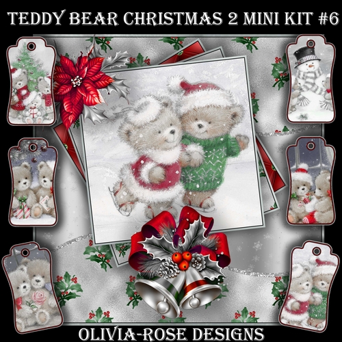 Teddy Bear Christmas 2 Mini Kit #6   