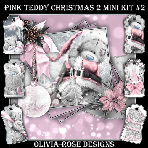 Pink Teddy Christmas 2 Mini Kit #2    