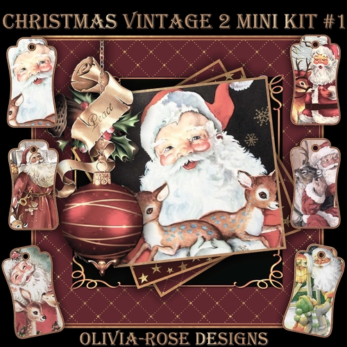 Christmas vintage 2 Mini Kit #1  