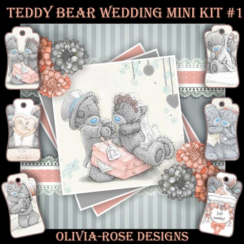 Teddy Bear Wedding Mini Kit #1    