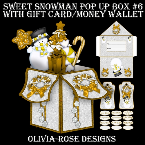 Sweet Snowman Pop Up box #6  