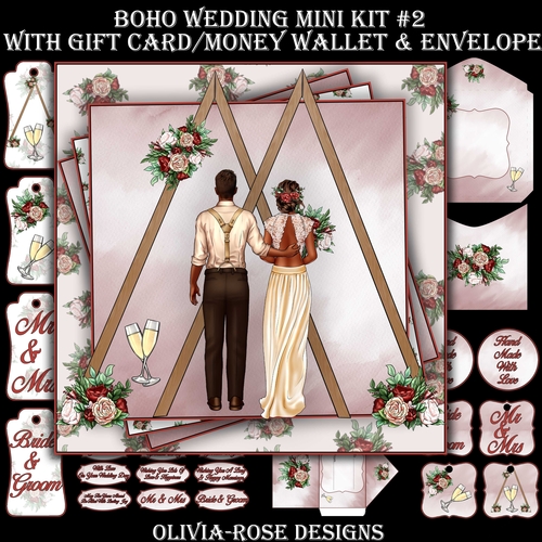 Boho Wedding Mini Kit #2    AND AN  MAIN CARD  