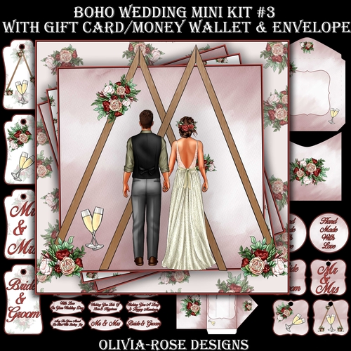 Boho Wedding Mini Kit #3    AND AN  MAIN CARD  