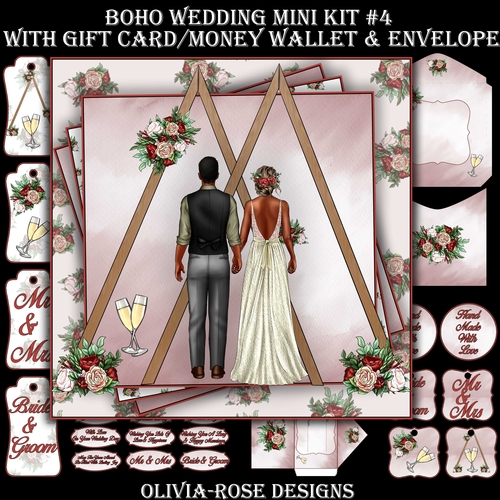 Boho Wedding Mini Kit #4    AND AN  MAIN CARD  