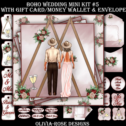 Boho Wedding Mini Kit #5    AND AN  MAIN CARD  