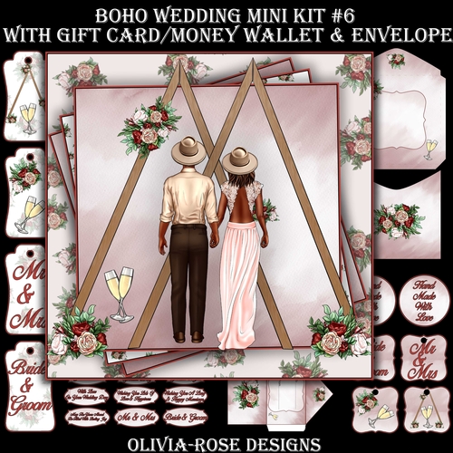 Boho Wedding Mini Kit #6    AND AN  MAIN CARD  