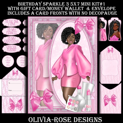 Birthday Sparkle 3  5X7 Mini Kit #1 