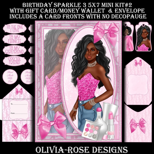 Birthday Sparkle 3  5X7 Mini Kit #2 
