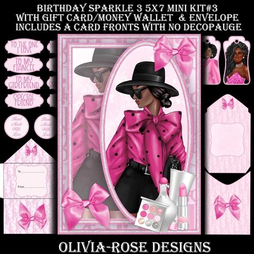 Birthday Sparkle 3  5X7 Mini Kit #3 