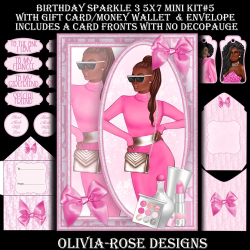 Birthday Sparkle 3  5X7 Mini Kit #5 