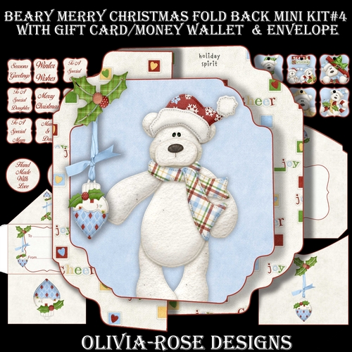 Beary Merry Christmas Fold Back Mini Kit#4   