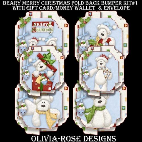 Beary Merry Christmas Fold Back Bumper Kit#1   