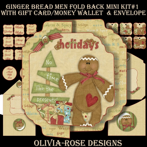 Ginger Bread Men Fold Back Mini Kit#1   