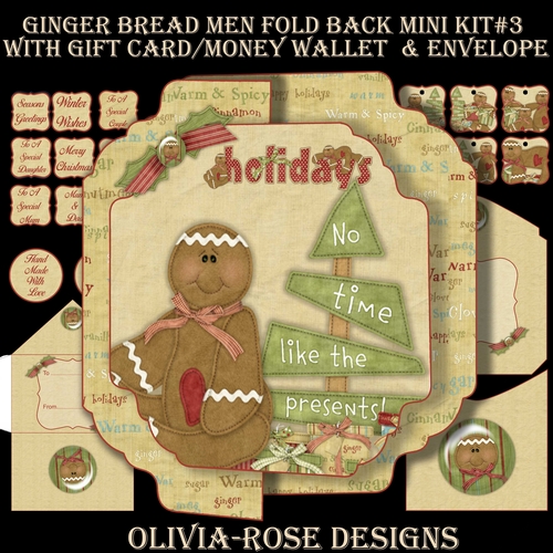 Ginger Bread Men Fold Back Mini Kit#3   
