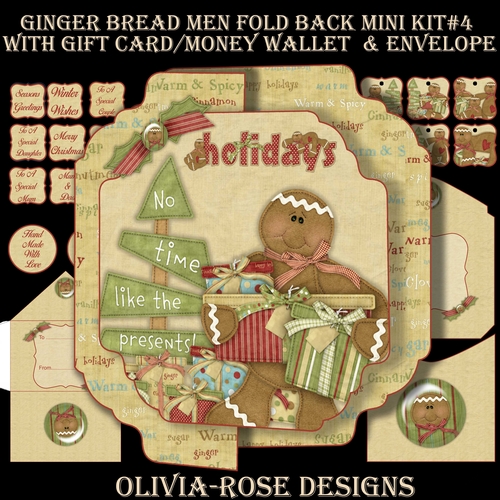 Ginger Bread Men Fold Back Mini Kit#4   