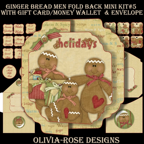 Ginger Bread Men Fold Back Mini Kit#5   