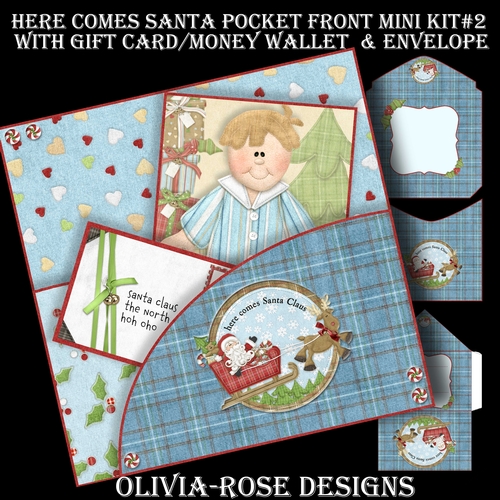 Here Comes Santa Pocket Front Mini Kit#2   