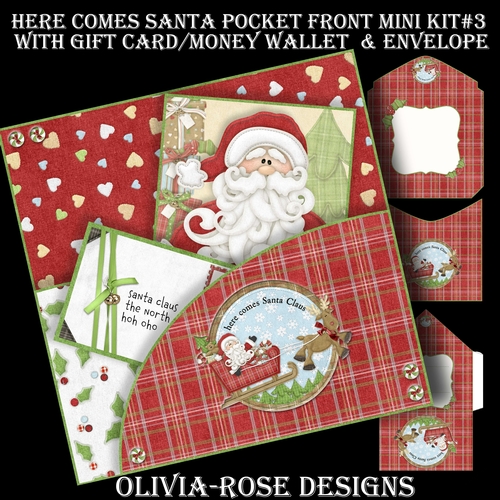 Here Comes Santa Pocket Front Mini Kit#3   