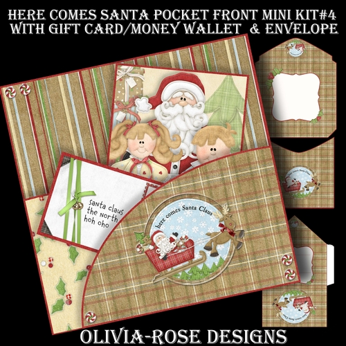Here Comes Santa Pocket Front Mini Kit#4   