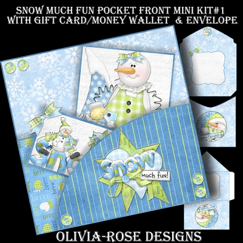 Snow Much Fun Pocket Front Mini Kit#1   