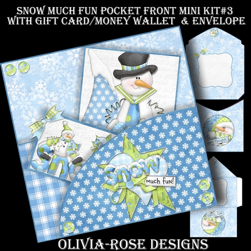 Snow Much Fun Pocket Front Mini Kit#3   