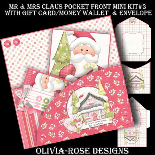 Mr & Mrs Claus Pocket Front Mini Kit#3   