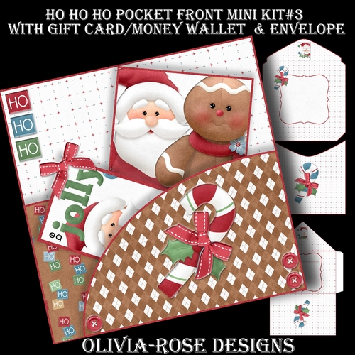 Ho Ho Ho Pocket Front Mini Kit#3   