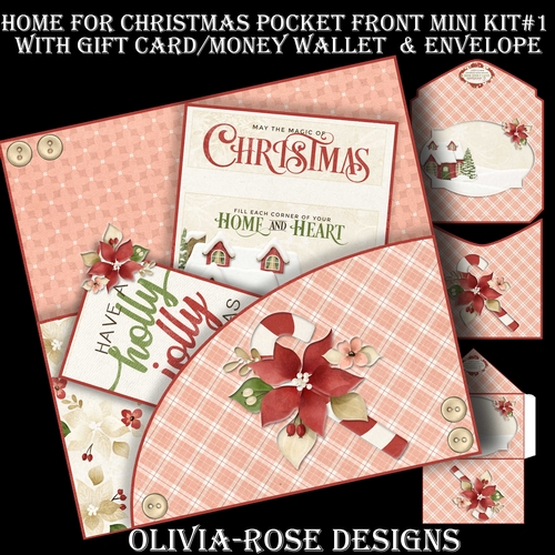 Home For Christmas Pocket Front Mini Kit#1    