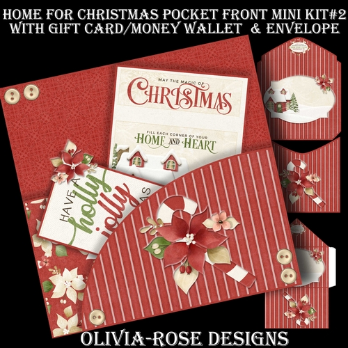 Home For Christmas Pocket Front Mini Kit#2    
