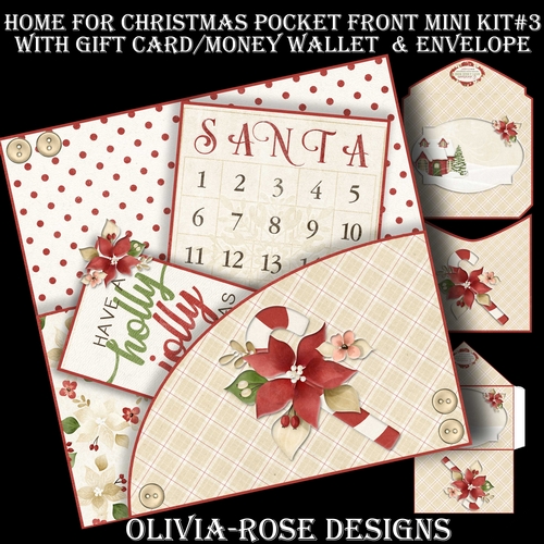 Home For Christmas Pocket Front Mini Kit#3    