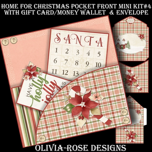 Home For Christmas Pocket Front Mini Kit#4    