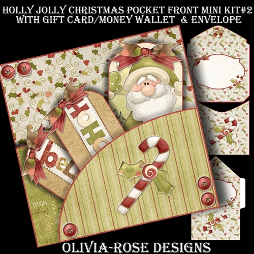 Holly Jolly Christmas Pocket Front Mini Kit #2  