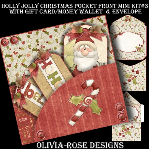 Holly Jolly Christmas Pocket Front Mini Kit #3  