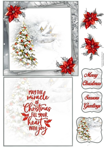 Merry Little Christmas 2 NO TEXT** 6X6 Topper Sheet #4 