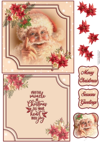 Merry Santa 6X6 Topper Sheet #1 