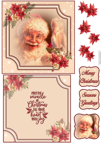 Merry Santa 6X6 Topper Sheet #4 