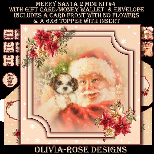 Merry Santa 2 Mini Kit #4    AN  NO FLOWERS  & A 6X6 TOPPER  INSERT**