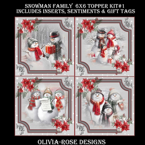 Snowman Family 6X6 Topper Kit #1 