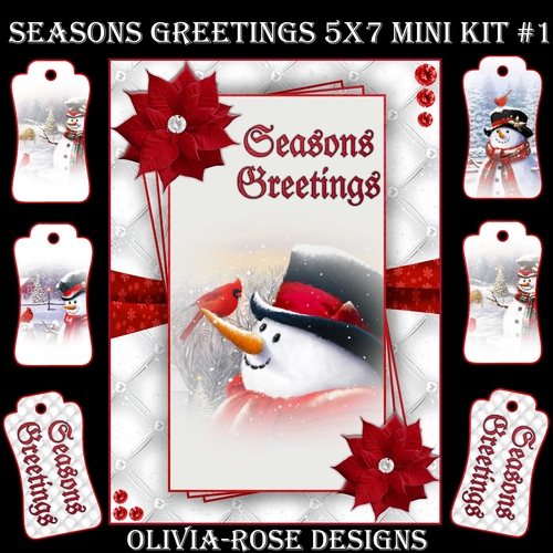 Seasons Greetings 5X7 Mini Kit #1       ,   