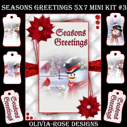 Seasons Greetings 5X7 Mini Kit #3       ,   