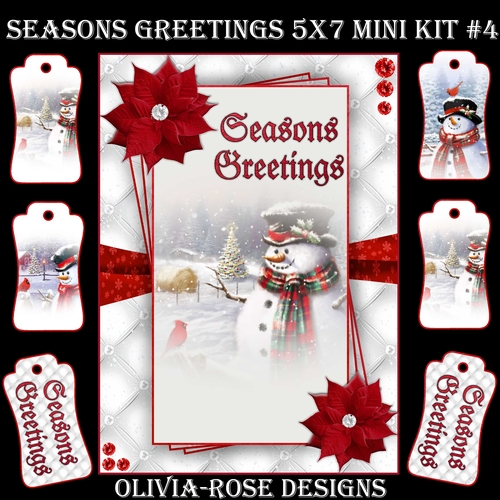 Seasons Greetings 5X7 Mini Kit #4       ,   
