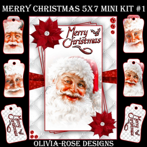 Merry Christmas 5X7 Mini Kit #1       ,   