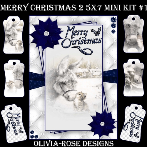 Merry Christmas 2 5X7 Mini Kit #1       ,   