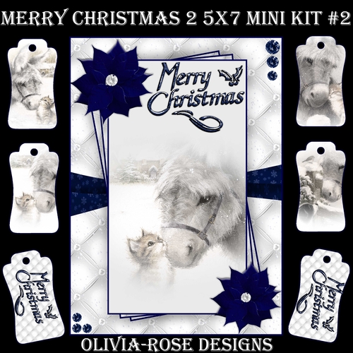 Merry Christmas 2 5X7 Mini Kit #2       ,   